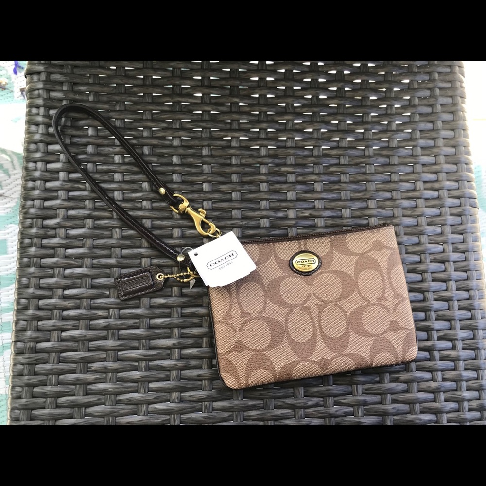 Coach Brown Wristlet
